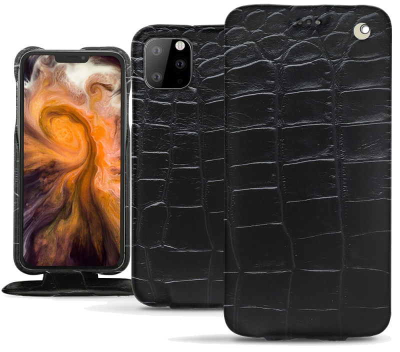 Housse cuir Apple iPhone 11 Pro Max - Rabat verticalNoir