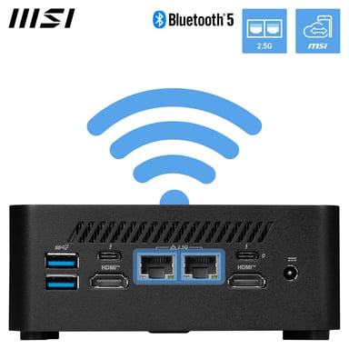 MSI Cubi NUC 1M i3 100U BB 0.84L sized PC Nero Intel SoC (Cubi NUC 1M 14th Gen i3 100U BB)