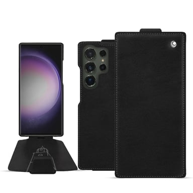 Housse cuir Samsung Galaxy S24 Ultra -  - Noir - Cuir lisse premium