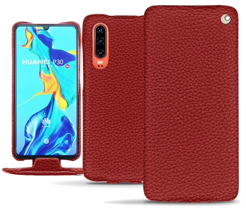 Housse cuir Huawei P30 - Rabat verticalRouge