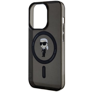 Custodia Karl Lagerfeld Ikonik MagSafe per iPhone 14 Pro, nera