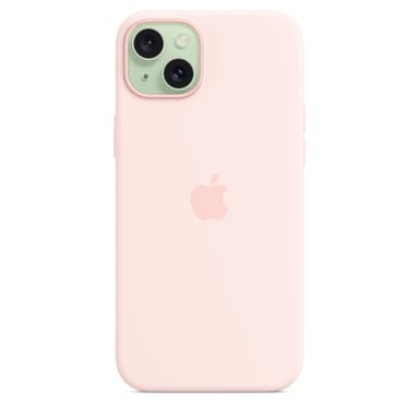 Custodia in silicone con MagSafe per iPhone 15 Plus Rosa pallido