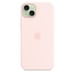 Custodia in silicone con MagSafe per iPhone 15 Plus Rosa pallido