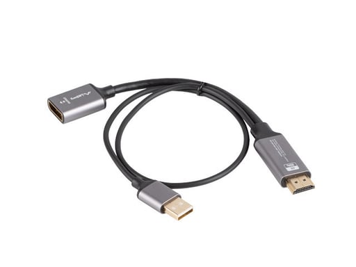 Lanberg AD-HD-DP-02 câble vidéo et adaptateur 0,2 m HDMI Type A (Standard) DisplayPort Argent - Neuf