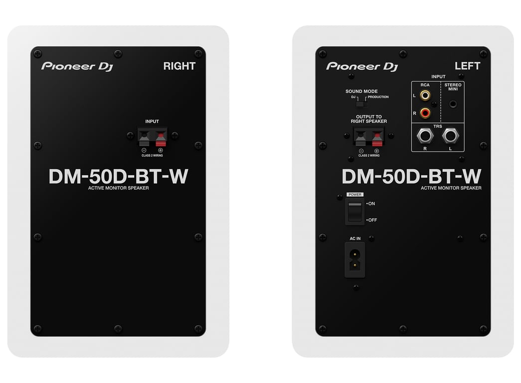 Paire d'enceintes de monitoring Pioneer DJ DM 50D BT W Bluetooth Bass Reflex 2x25W Mode DJ ou Production - vue 2