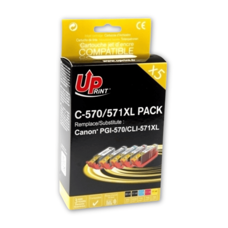 Pack UPrint compatible CANON CLI571 /PGI570 5 cartouches Neuf