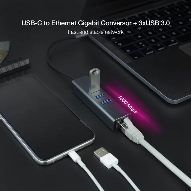 Nanocable 10.03.0408 station d'accueil Avec fil USB 3.2 Gen 1 3.1 Gen 1 Type C Neuf - vue 2