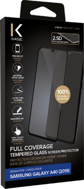 Protezione dello schermo in vetro temperato (100% di copertura della superficie) per Samsung Galaxy A40 2019, Nero