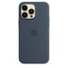 Coque en silicone avec MagSafe pour iPhone 14 Pro Max Bleu orage