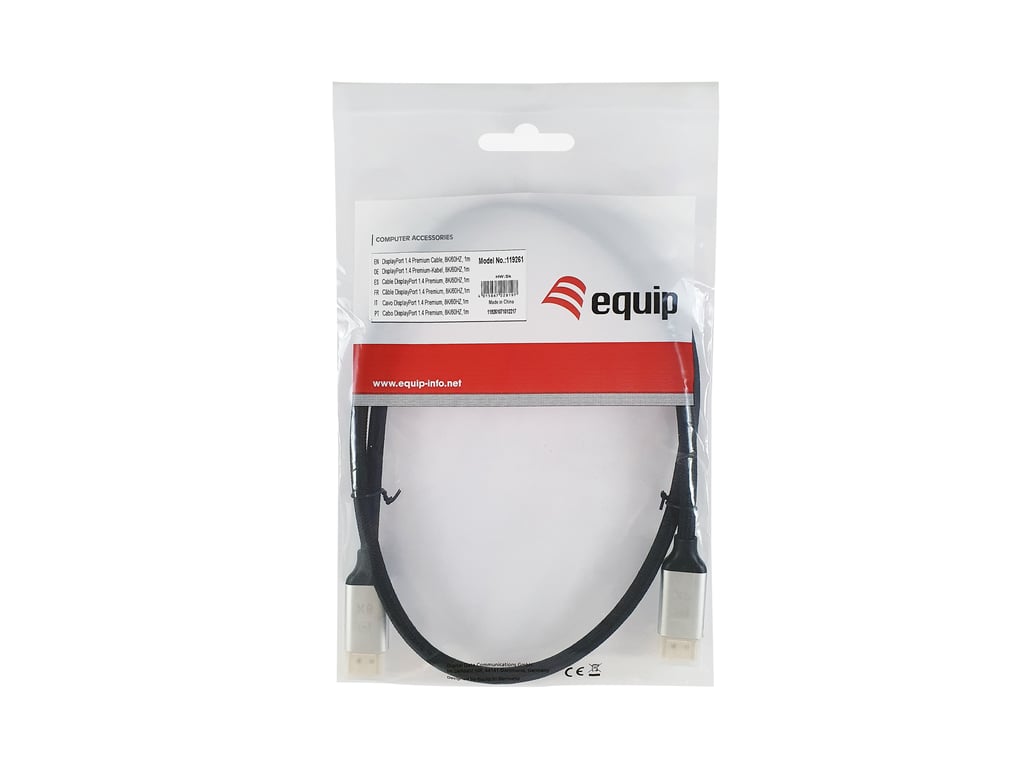 Equip 119262 Câble DisplayPort 1.4 Premium, 2.0m, 8K/60Hz - Neuf