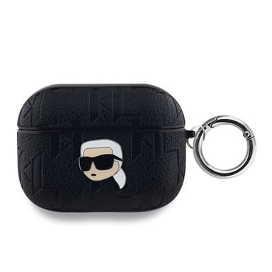 Custodia per AirPods Pro Monogram con design a testa di Karl in rilievo