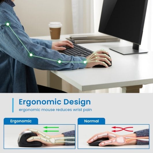 Souris Ewent EW3229 – Ergonomique Droitier, Optique 2400 DPI, 6 Boutons - vue 2