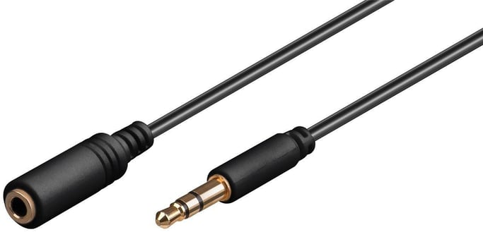 Microconnect AUDLG05G cavo audio 0,5 m 3.5mm Nero (Headphone & AUX Cable, 0.5m - Headphone and audio AUX Ext. - Cable 3.5 mm Minijack Male-Female - Warranty: 300M)