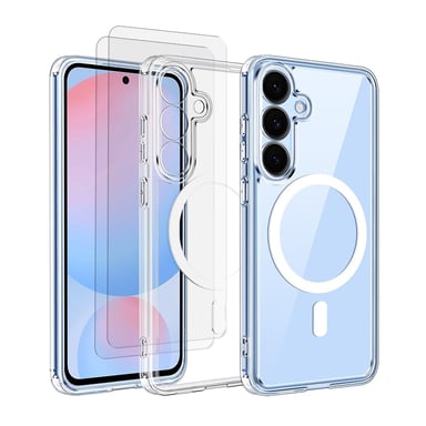 EVETANE Coque Samsung Galaxy S25 Compatible Magsafe + 2 Vitres Protection Ecran