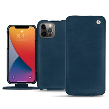 Housse cuir Apple iPhone 13 Pro - Rabat vertical - Blu mediterran ( Pantone #0E3043 ) - Cuir lisse premium