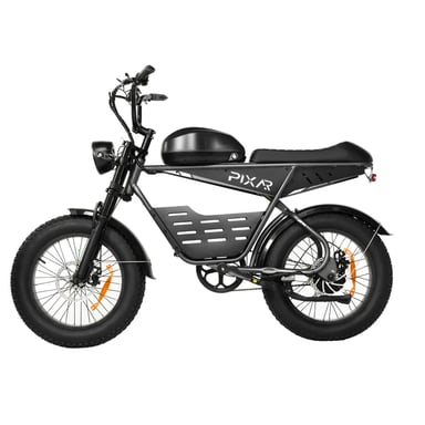 Bicicletta Elettrica PIXAR Super | Velocità Massima 25 km/h | Autonomia 100 km | Motore 500W | Batteria 48V 30Ah | Pnei da 20 PolliciT | Grigio