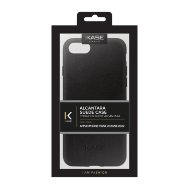 Funda de gamuza Alcantara para Apple iPhone 7/8 /SE 2020/SE 2022, Negro medianoche