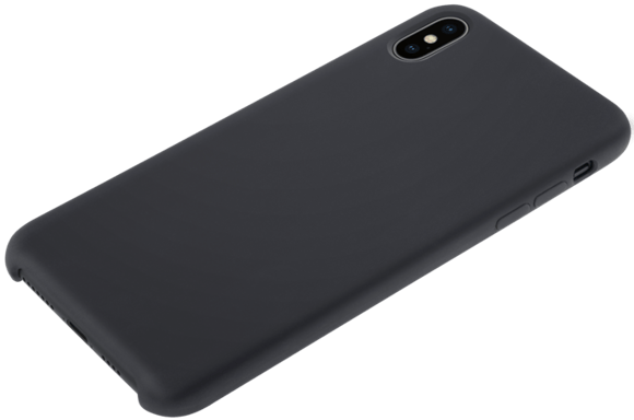 Custodia morbida in silicone gel per Apple iPhone XS Max, nero satinato