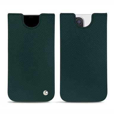 Pochette cuir Apple iPhone 13 Pro - Pochette - Vert - Cuir saffiano