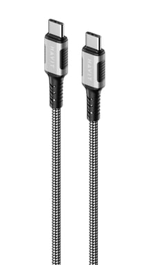 Havit 6939119077549 câble USB 1 m USB C Noir, Argent, Blanc