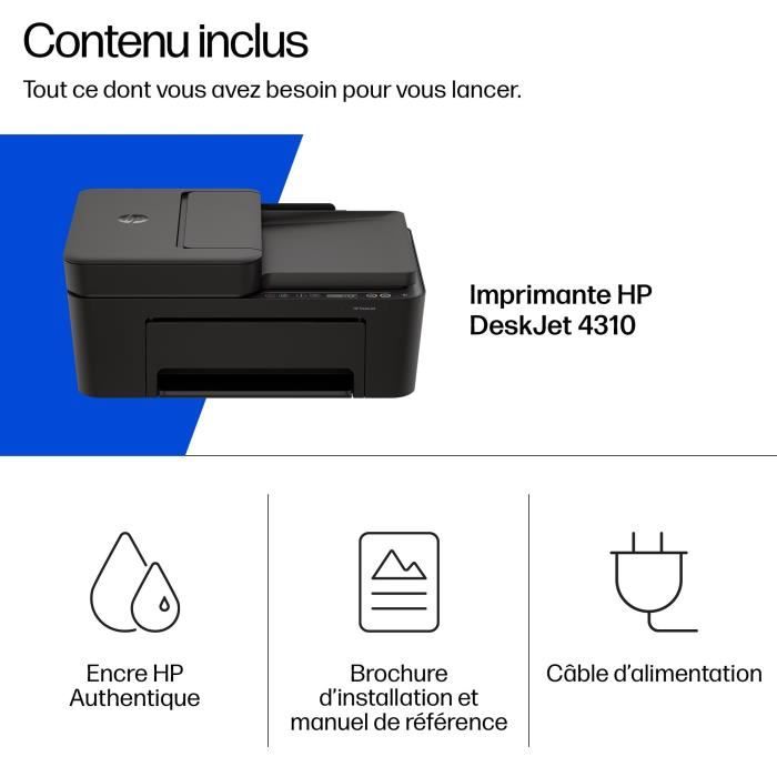 Imprimante tout en un HP DeskJet 4310 jet dencre couleur dInstant ink inclus avec HP+ - vue 7