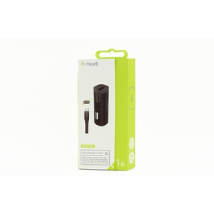 Tab Pack Cargador Coche 1Usb+Cable 1A Usb/Micro-Usb 1M Negro