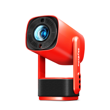 SkyEcho FreeONE Proyector Portátil - 0.8kg 350 ANSI lúmenes Resolución 1080P Android Mini Proyector - Rojo