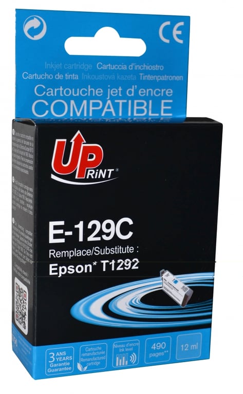 Cartouche encre UPrint compatible EPSON T129 cyan Neuf