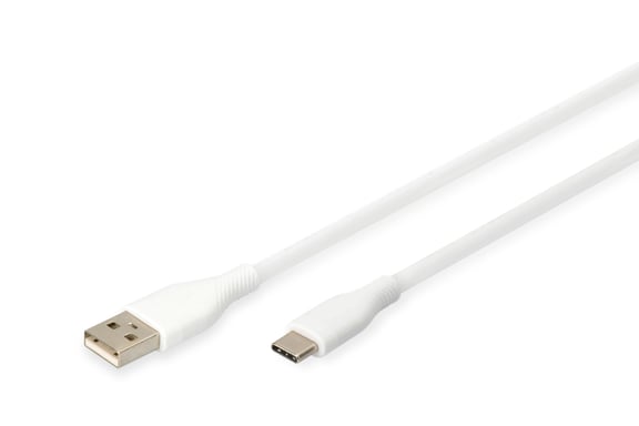 Digitus Câble de connexion USB-C en silicone, 0,5m, blanc
