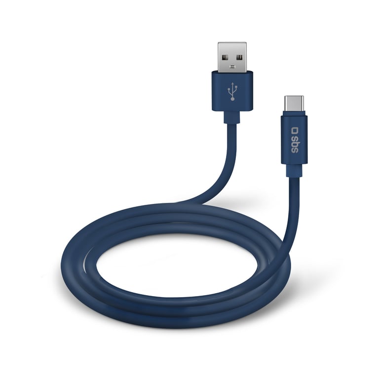 SBS TECABLPOLOTYPECB câble USB USB 2.0 1 m USB A USB C Bleu - Neuf