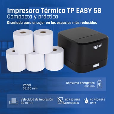 iggual TP Easy 58 203 x 203 DPI Avec fil Transfert thermique Imprimantes POS
