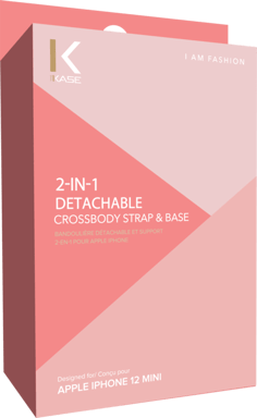 Tracolla staccabile e supporto 2 in 1 per Apple iPhone12 mini, rosa sabbia