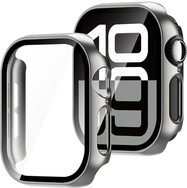 Funda rígida gris antichoque de protección para Apple Watch Series 10 (2024) 46mm