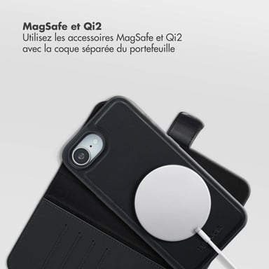 Selencia Étui portefeuille amovible Olyn avec MagSafe pour Apple iPhone 16e - Noir