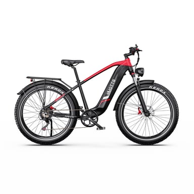 Vélo Électrique Duotts F26 Lite - Moteur 500W Batterie 48V18Ah 26 Pouces Freins Hydrauliques - Noir Rouge