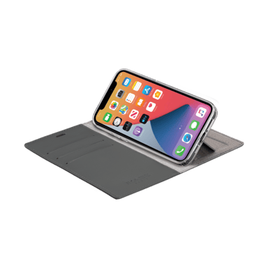 Diarycase 2.0 Custodia a conchiglia in vera pelle con supporto magnetico per Apple iPhone 12/12 Pro, nero notte