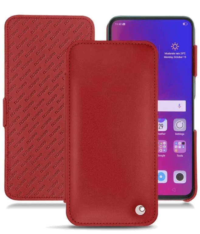 Housse cuir Oppo Find X - Rabat horizontalRouge