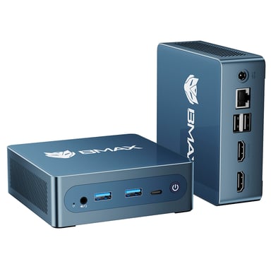 BMAX B4 Ultra Mini PC, Intel N150 4 Core Max 3.6GHz, 16GB RAM 512GB SSD, 2HDMI Display Doppio Schermo, WiFi 5 Bluetooth 5.0, 2USB3.0, 2USB2.0, 1RJ45, 1Jack per Cuffie