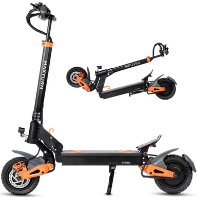 Patinete Eléctrico MAXTURN X1 Ultra - Doble Motor 1100W 48V20.8Ah 10'' Scooter Eléctrico Chasis Aluminio - Negro