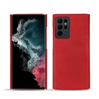 Coque cuir Samsung Galaxy S22 Ultra -  - Rouge - Cuir lisse premium