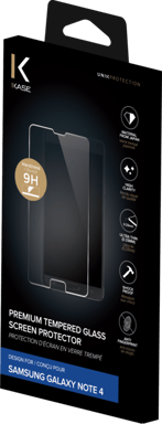 Protection d'écran premium en verre trempé pour Samsung Galaxy Note 4, Transparent