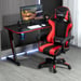 Amstrad AMS-800-RED Fauteuil / Chaise de bureau Gamer coloris noir & rouge - coussin lombaire