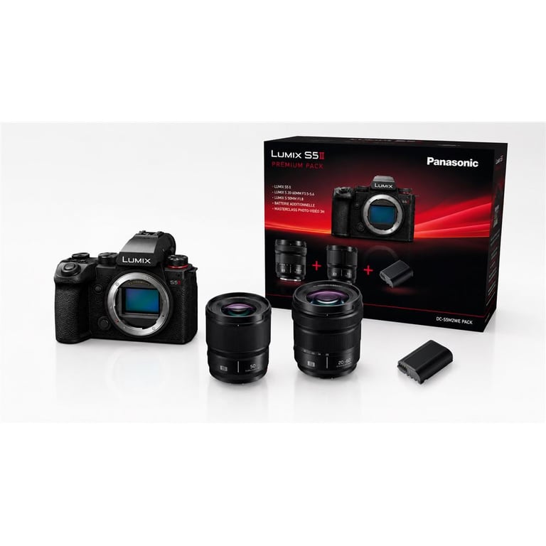Pack Appareil photo hybride Panasonic Lumix S5II + Objectif 20 60 mm F3.5 5.6 + Objectif 50 mm F1.8 + Masterclass Photo Vidéo 3h + 2ème Batterie - vue 2