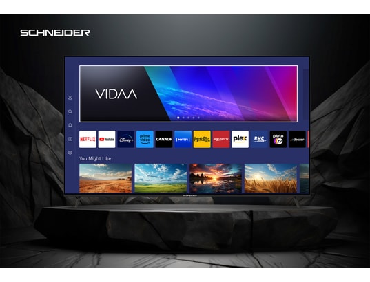 SCHNEIDER GMS75A1 Téléviseur QLED 75 189cm Smart Vidaa 3840 x 2160 pix 4K UHD HDMIx3 Netflix - vue 3