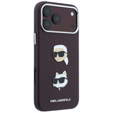 Étui Karl Lagerfeld Saffiano pour iPhone 18 Pro Max / 17 Pro Max, couleur bordeaux