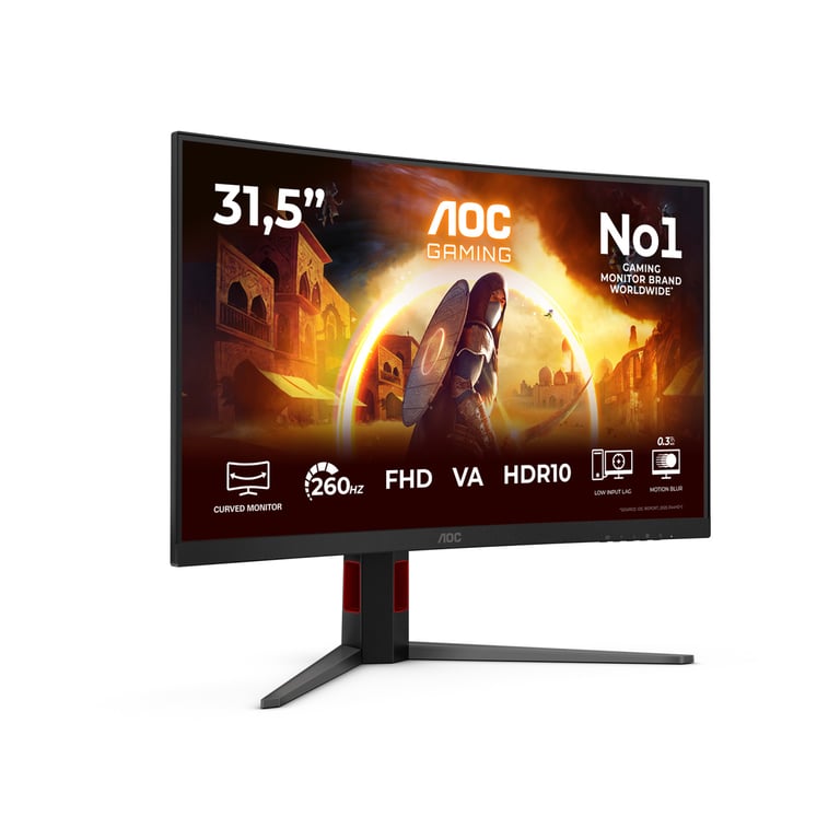 Écran PC AOC G4 C32G4Z 31 5 Full HD 260Hz VA Incurvé HDR10 Réglable Hauteur - vue 3