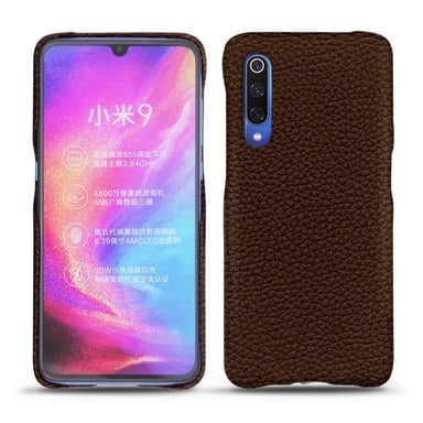 Coque cuir Xiaomi Mi 9 -  - Marron - Cuir grainé