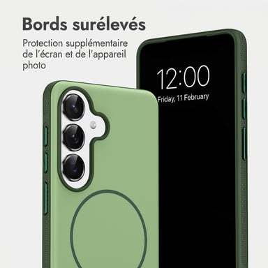imoshion Coque arrière Color avec Thin MagSafe Ring pour Samsung Galaxy S25 - Vert foncé