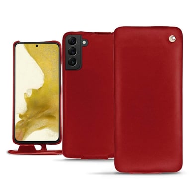 Housse cuir Samsung Galaxy S22 -  - Rouge - Cuir lisse