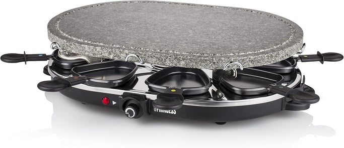Raclette pierre à cuire 8 personnes 1200 W Noir - Neuf